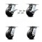 Service Caster 5 Inch Rubber on Steel Caster Set with Roller Bearing 4 Swivel Lock and 2 Brake SCC-35S520-RSR-SLB-BSL-2-BSL-2 - alternate 1